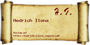 Hedrich Ilona névjegykártya